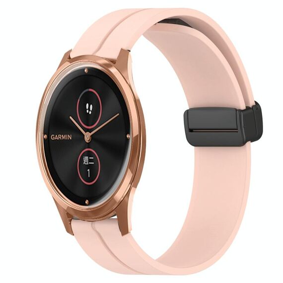 Per Garminmove Luxe 20mm Cinturino in silicone con chiusura magnetica in tinta unita (rosa)
