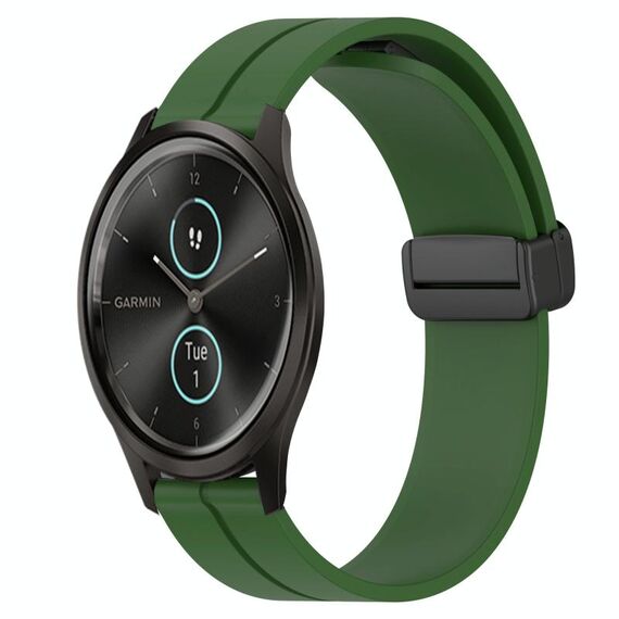 Per Garmin Garminmove Style 20mm Cinturino magnetico in silicone con chiusura magnetica (verde militare)