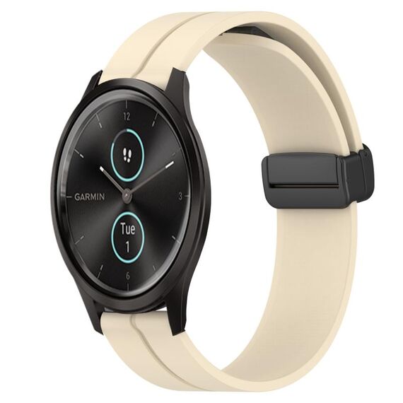 Per Garmin Garminmove Style 20mm Cinturino magnetico in silicone con chiusura magnetica (beige)