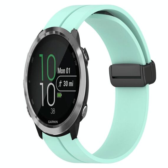 Cinturino in silicone con chiusura magnetica per Garmin Forerunner 645 Music 20 mm (verde acqua)