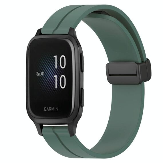 Per Garmin Venu Sq 2 Music 20mm Cinturino magnetico in silicone con chiusura magnetica (verde oliva)