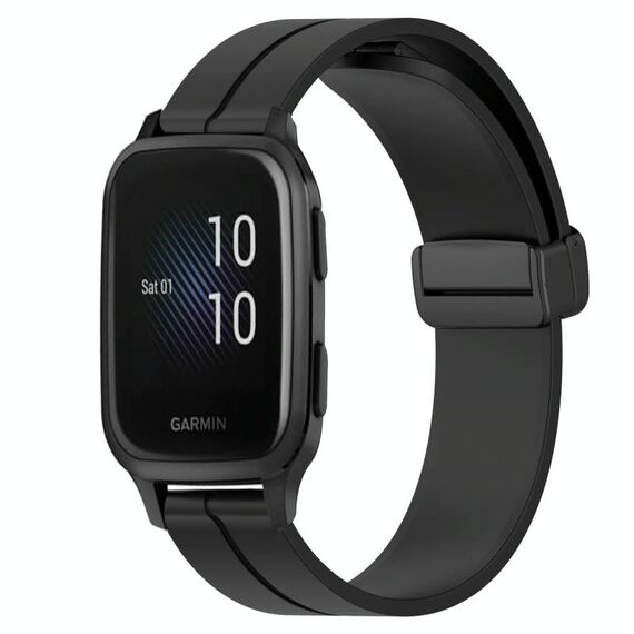 Per Garmin Venu Sq 2 Music 20mm Cinturino magnetico in silicone con chiusura magnetica (nero)