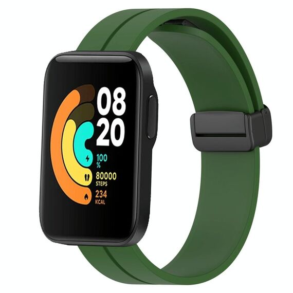 Per Xiaomi MI Watch Sport 22mm Cinturino magnetico in silicone con chiusura magnetica (verde militare)