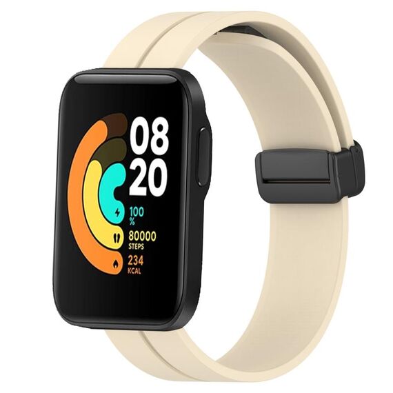Per Xiaomi MI Watch Sport 22mm Cinturino magnetico in silicone con chiusura magnetica (beige)
