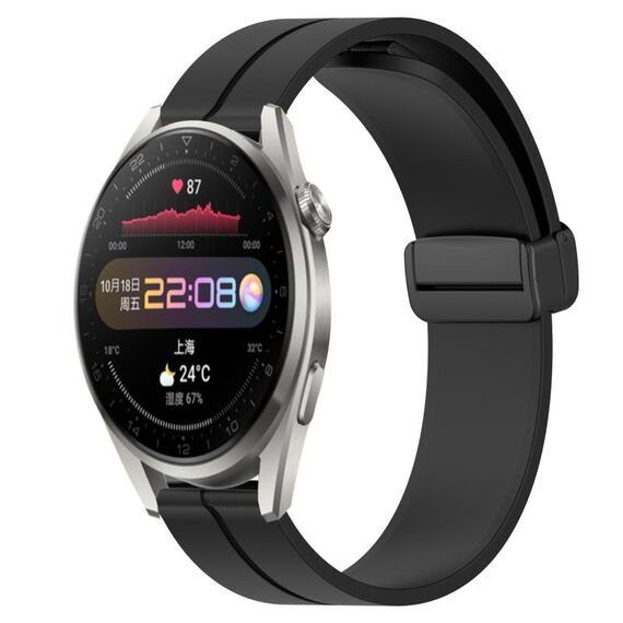 Per Huawei Watch 3 Pro 22mm Cinturino in silicone con chiusura magnetica in tinta unita (nero)