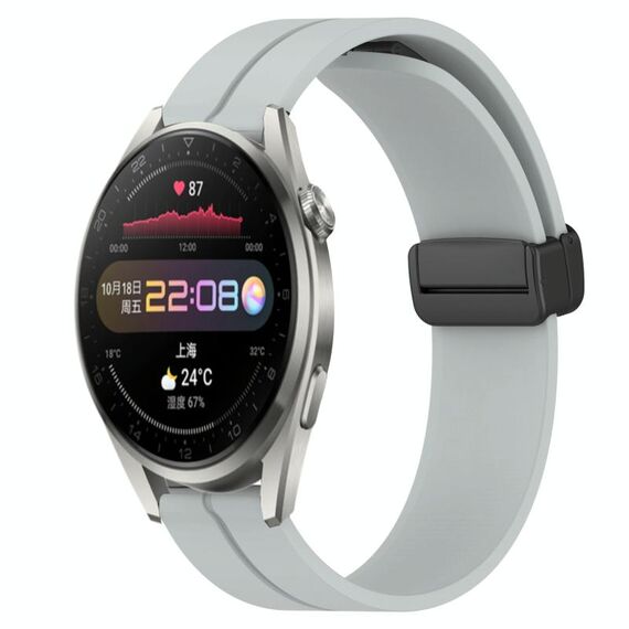 Per Huawei Watch 3 Pro 22mm Cinturino in silicone con chiusura magnetica in tinta unita (grigio)