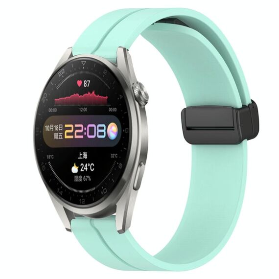 Per Huawei Watch 3 Pro 22mm Cinturino in silicone con chiusura magnetica in tinta unita (verde acqua)