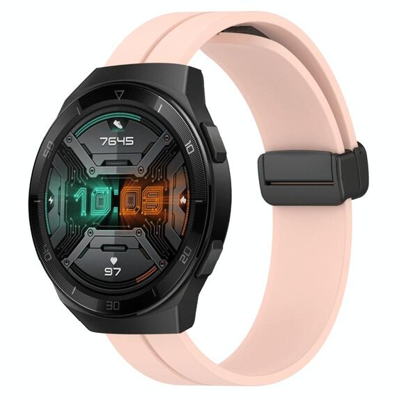 Per Huawei Watch GT 2E 22mm Cinturino in silicone con chiusura magnetica in tinta unita (rosa)