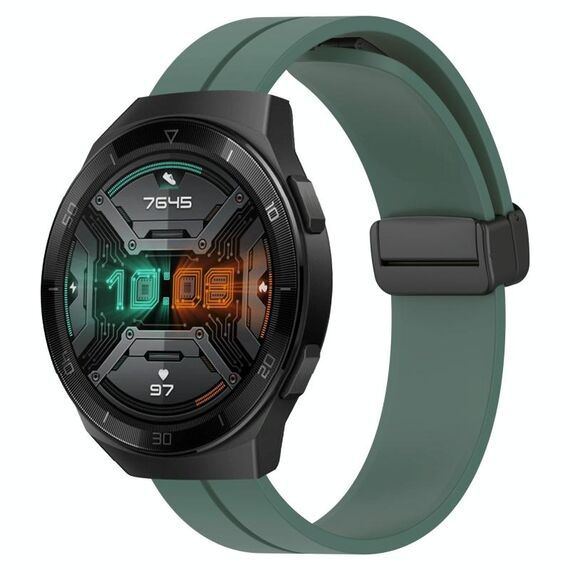 Per Huawei Watch GT 2E 22mm Cinturino in silicone con chiusura magnetica in tinta unita (verde oliva)