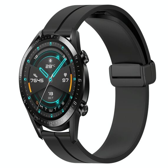 Cinturino in silicone con chiusura magnetica per Huawei GT2 46 mm 22 mm (nero)
