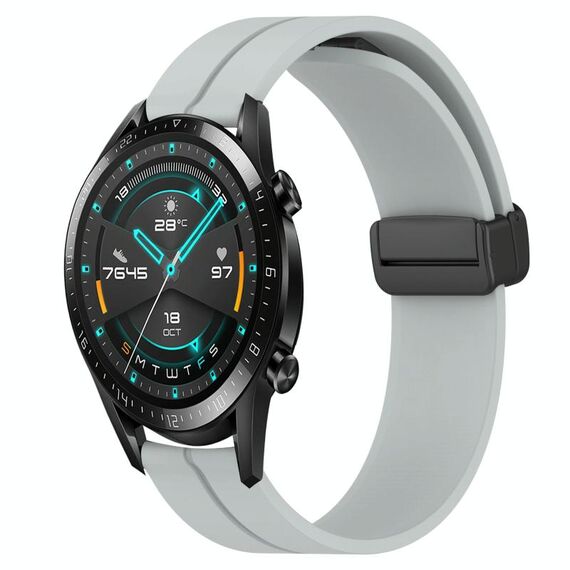Per Huawei GT2 46mm 22mm Cinturino in silicone con chiusura magnetica in tinta unita (grigio)
