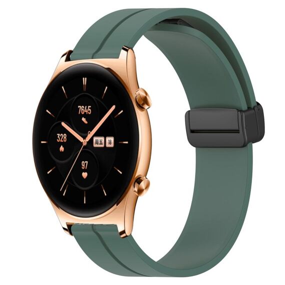 For Honor Watch GS 3 22mm Cinturino in silicone con chiusura magnetica in tinta unita (verde oliva)