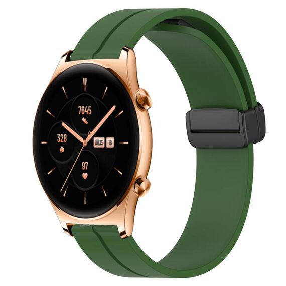 For Honor Watch GS 3 22mm Cinturino in silicone con chiusura magnetica in tinta unita (verde militare)