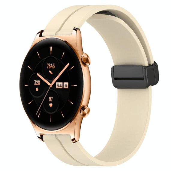 For Honor Watch GS 3 22mm Cinturino in silicone con chiusura magnetica in tinta unita (beige)