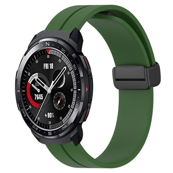 For Honor Watch GS Pro 22mm Cinturino in silicone con chiusura magnetica in tinta unita (verde militare)