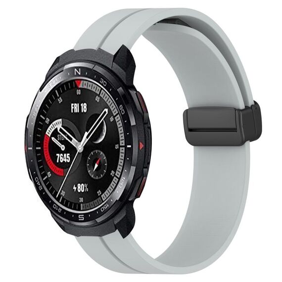 For Honor Watch GS Pro 22mm Cinturino in silicone con chiusura magnetica a tinta unita (grigio)