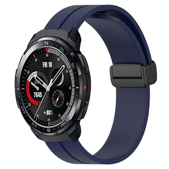 For Honor Watch GS Pro 22mm Cinturino in silicone con chiusura magnetica a tinta unita (blu notte)