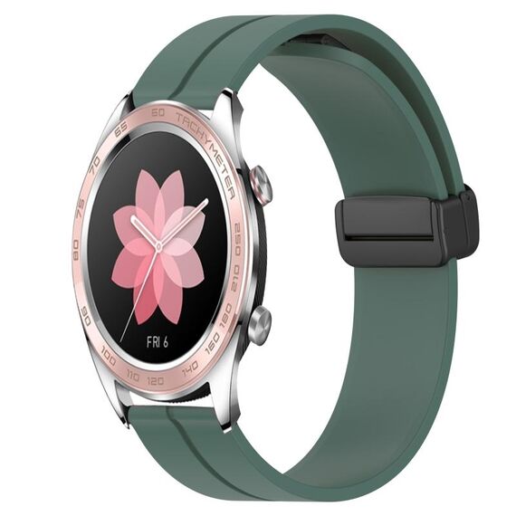 For Honor Watch Dream 22mm Cinturino in silicone con chiusura magnetica in tinta unita (verde oliva)