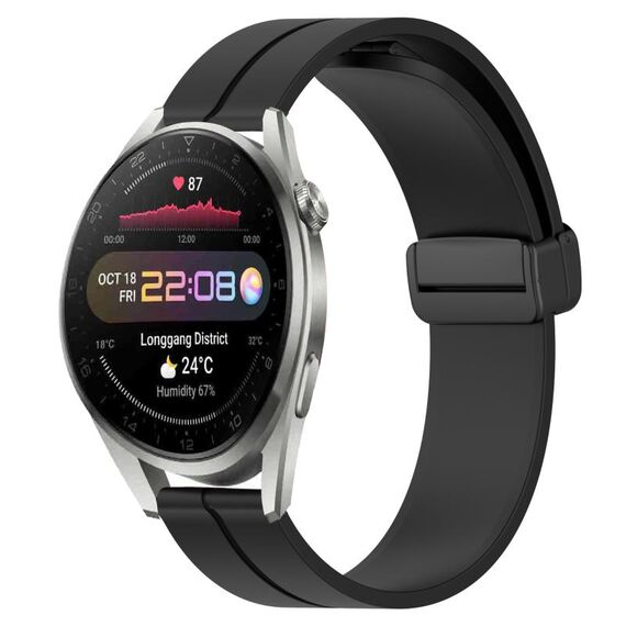 Per Huawei Watch 3 Pro Nuovo cinturino in silicone con chiusura magnetica da 22 mm (nero)