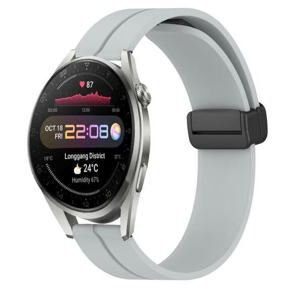 Per Huawei Watch 3 Pro Nuovo cinturino in silicone con chiusura magnetica da 22 mm (grigio)