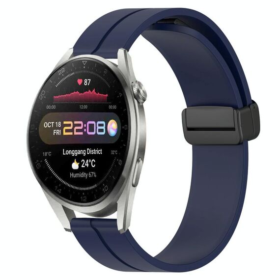 Per Huawei Watch 3 Pro Nuovo cinturino in silicone con chiusura magnetica da 22 mm (blu notte)