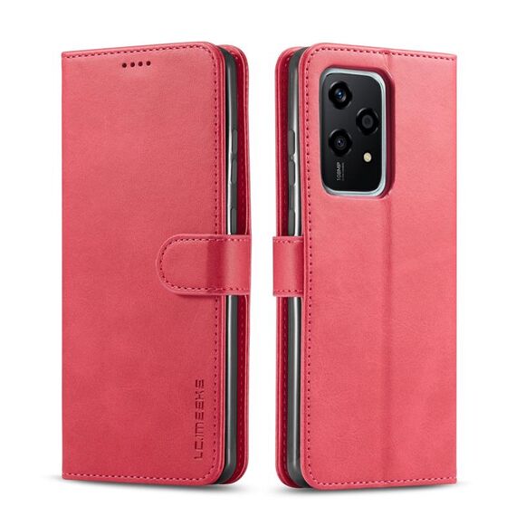 Custodia per telefono in pelle con texture di vitello Global LC.IMEEKE per Honor 200 Lite (rossa)