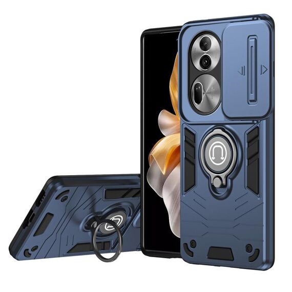 Per OPPO Reno11 Pro Global Camshield Custodia per telefono con anello (blu reale)