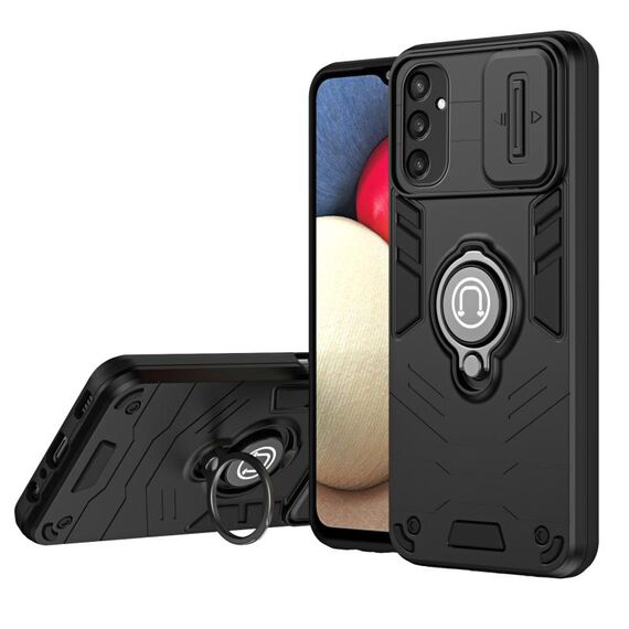 Custodia per telefono con supporto ad anello Camshield per Samsung Galaxy S24 5G (nera)