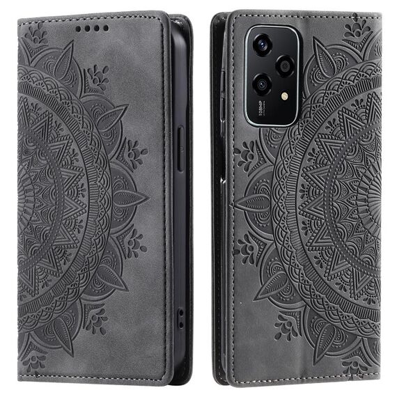 Custodia per telefono in pelle magnetica goffrata Totem per Honor 200 Lite (grigio)