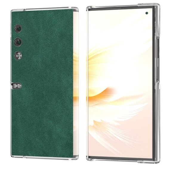 Custodia per telefono con bordo trasparente in pelle PU per borsa Honor V (verde)