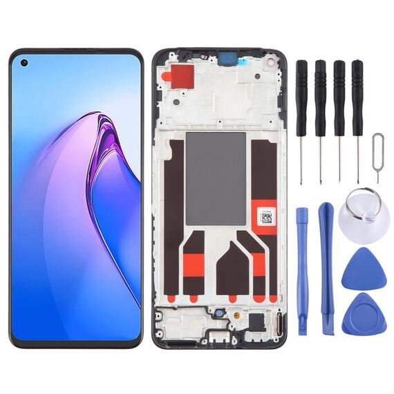 Per OPPO Reno8 4G OLED LCD Screen Digitizer assemblaggio completo con cornice