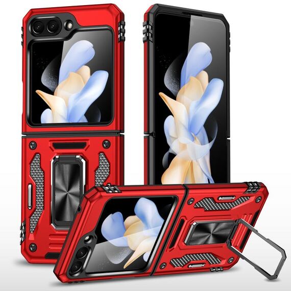 Per Samsung Galaxy Z Flip6 5G Armor PC + Custodia per telefono con protezione per fotocamera in TPU (rossa)