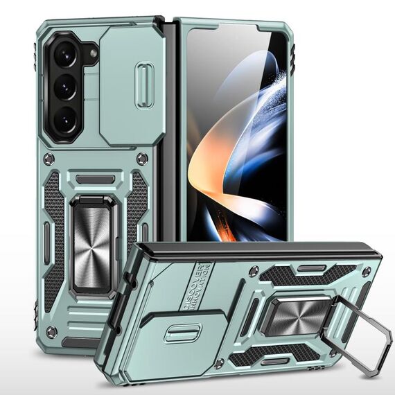 Per Samsung Galaxy Z Fold6 5G Armor PC + Custodia per telefono con protezione per fotocamera in TPU (verde alpino)