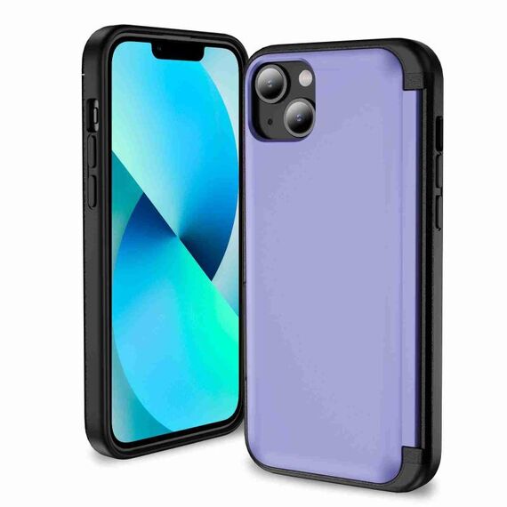 Per iPhone 14/13 Custodia per telefono con supporto a vibrazione 3 in 1 (viola chiaro)