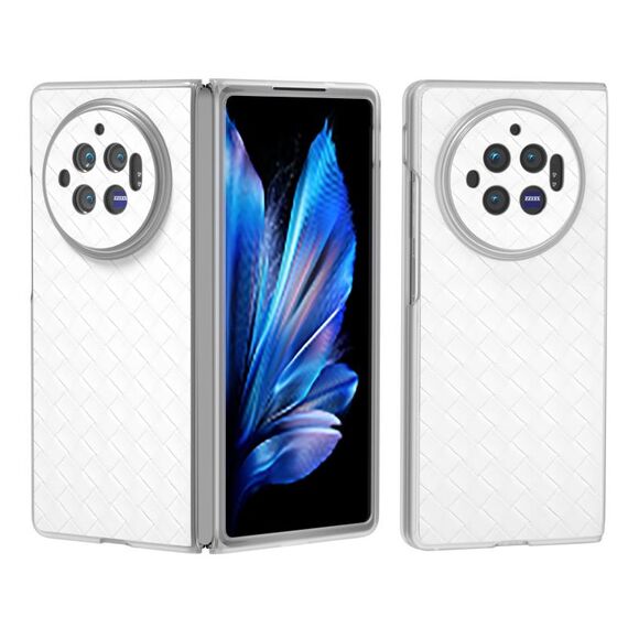 Custodia per telefono in PU con struttura traslucida satinata per vivo X Fold3 (bianca)