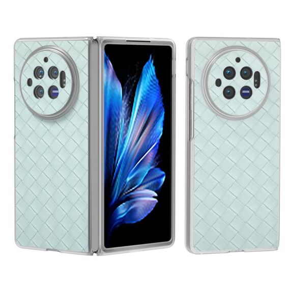 Custodia per telefono in PU con struttura traslucida satinata per vivo X Fold3 (verde chiaro)