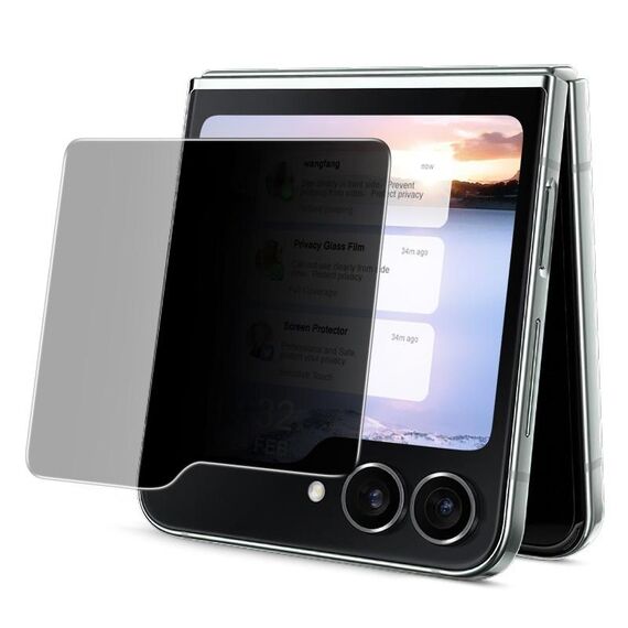 Per Samsung Galaxy Z Flip6 imak HD a schermo intero anti-spia pellicola protettiva in vetro temperato versione con schermo esterno