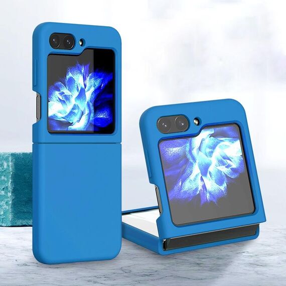 Custodia pieghevole per telefono Samsung Galaxy Z Flip6 in silicone Skin Feel (blu navy)