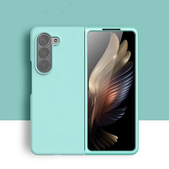 Custodia per telefono pieghevole in silicone per Samsung Galaxy Z Fold6 (blu ghiacciaio)