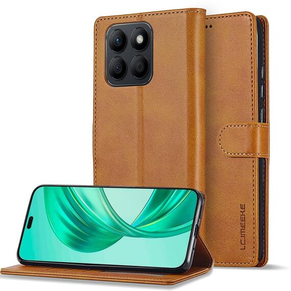 Per Honor X8b LC.IMEEKE Custodia per telefono in pelle con texture di vitello (marrone)