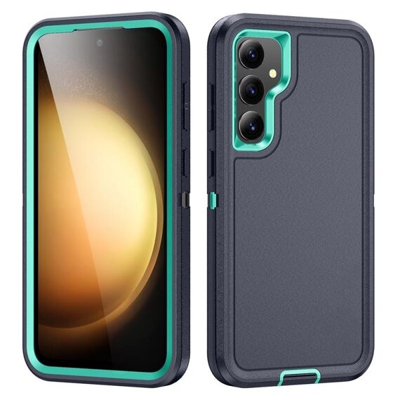 Per Samsung Galaxy S23 FE 5G Life Custodia rigida impermeabile per telefono (blu scuro + azzurro)