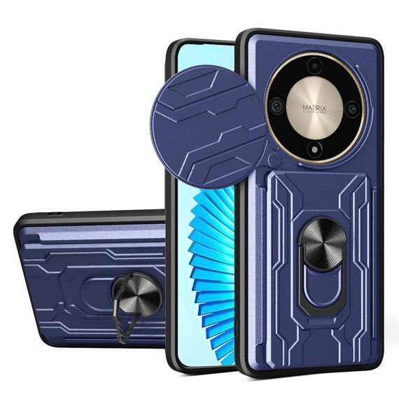 Per Honor X9b Custodia scorrevole Camshield TPU + PC con slot per schede (blu)