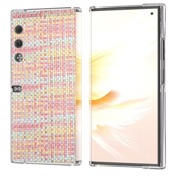 Custodia per telefono in PU con cornice trasparente colorata per borsa Honor V (rosa)
