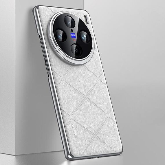 Per vivo X100 Custodia per telefono in pelle per PC (bianca)