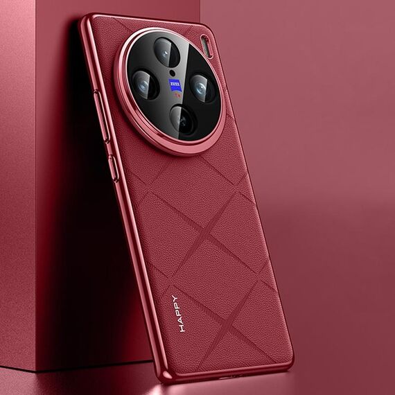 Custodia per PC in pelle tinta unita per vivo X100s (rosso vino)