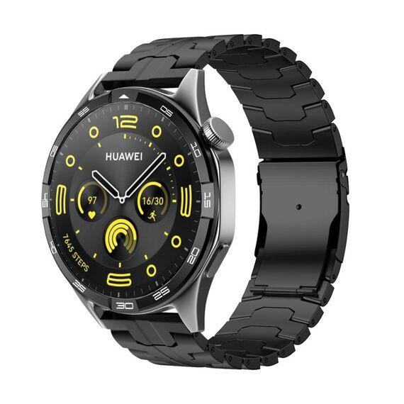 Cinturino per orologio in acciaio inossidabile con doppia fibbia di sicurezza da 22 mm (nero)