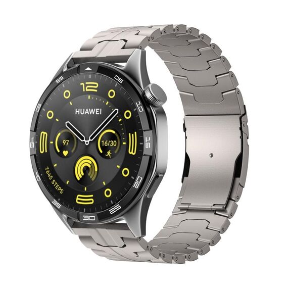 Cinturino per orologio in acciaio inossidabile con doppia fibbia di sicurezza da 22 mm (titanio)