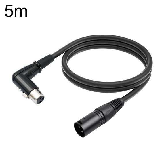 Cavo audio XK041L XLR 3 pin maschio dritto a gomito femmina, lunghezza: 5 m (nero)