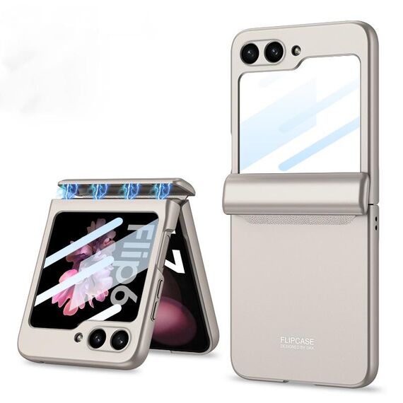 Custodia per telefono pieghevole magnetica integrata per Samsung Galaxy Z Flip6 GKK (grigio titanio)