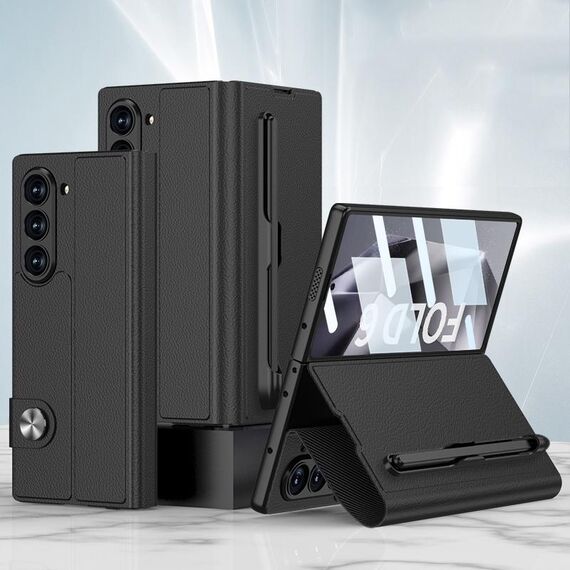 Per Samsung Galaxy Z Fold 6 Custodia in pelle flip integrata GKK con slot per penna, stilo non incluso (nero)